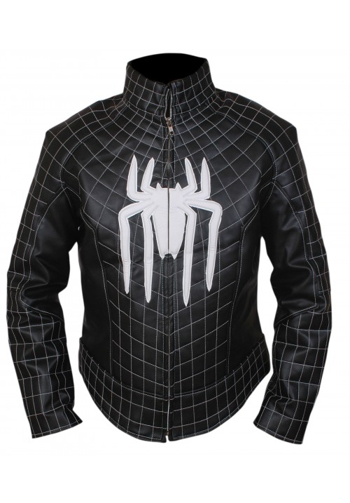 The Amazing Spiderman White Logo Jacket with Padded 